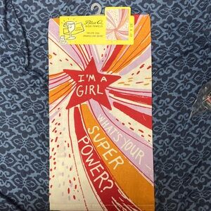 Blue Q Vibrant Starburst”I’m  A Girl. What’s Your Super Power?” Dish Towel